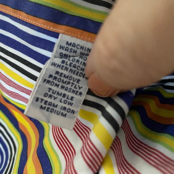 Polo by Ralph Lauren colorful vertical striped long sleeve shirt Large Westerton - Picture 11 of 11
